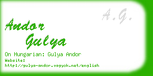 andor gulya business card